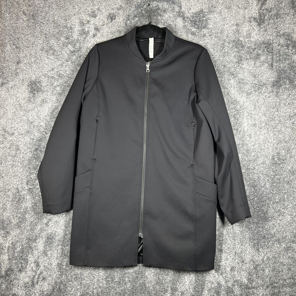 Lululemon Jacket Womens 8 Black Softshell Full Zip Lined Stretch Mid-Length